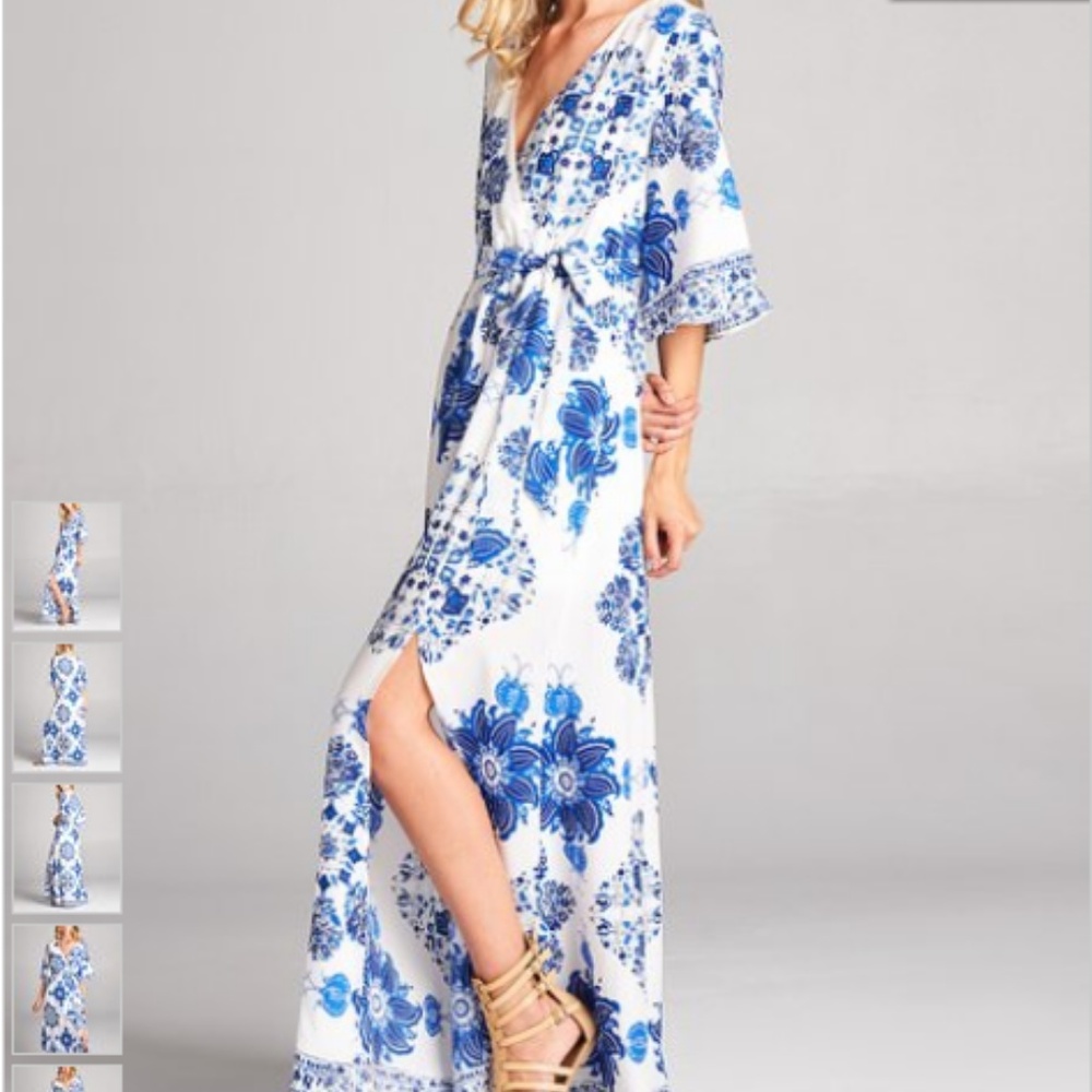 Gorgeous floral kimono maxi dress!  NWOT